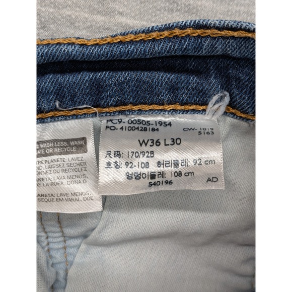 Levi's 505 Jeans Regular Fit Dark Wash Denim Everyday Casual Mens 36x28.5 - Picture 6 of 9